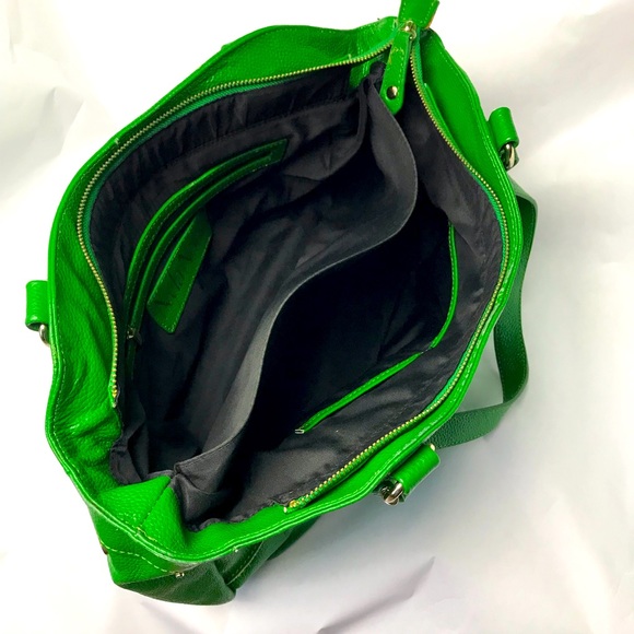 Nyla Noor Forest Green Leather Handbag - Picture 5 of 5